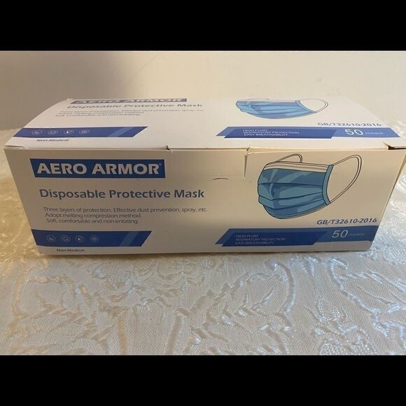 š„AeroāArmorāDisposableāProtectiveĀ Maskā50āPCSāBox - Picture 12 of 15